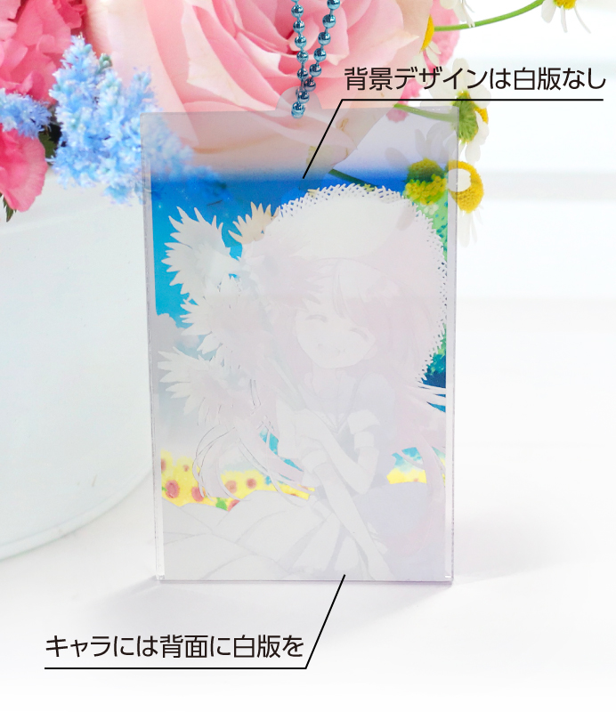 アクリルキーホルダー印刷　白飯あり裏面