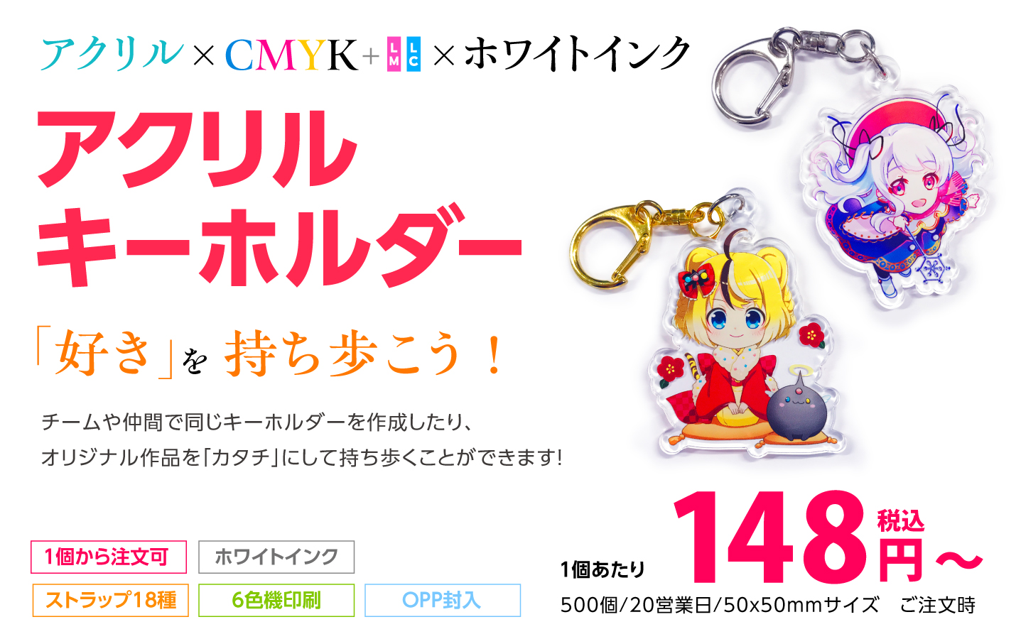 アクリルキーホルダー印刷メインビジュアル